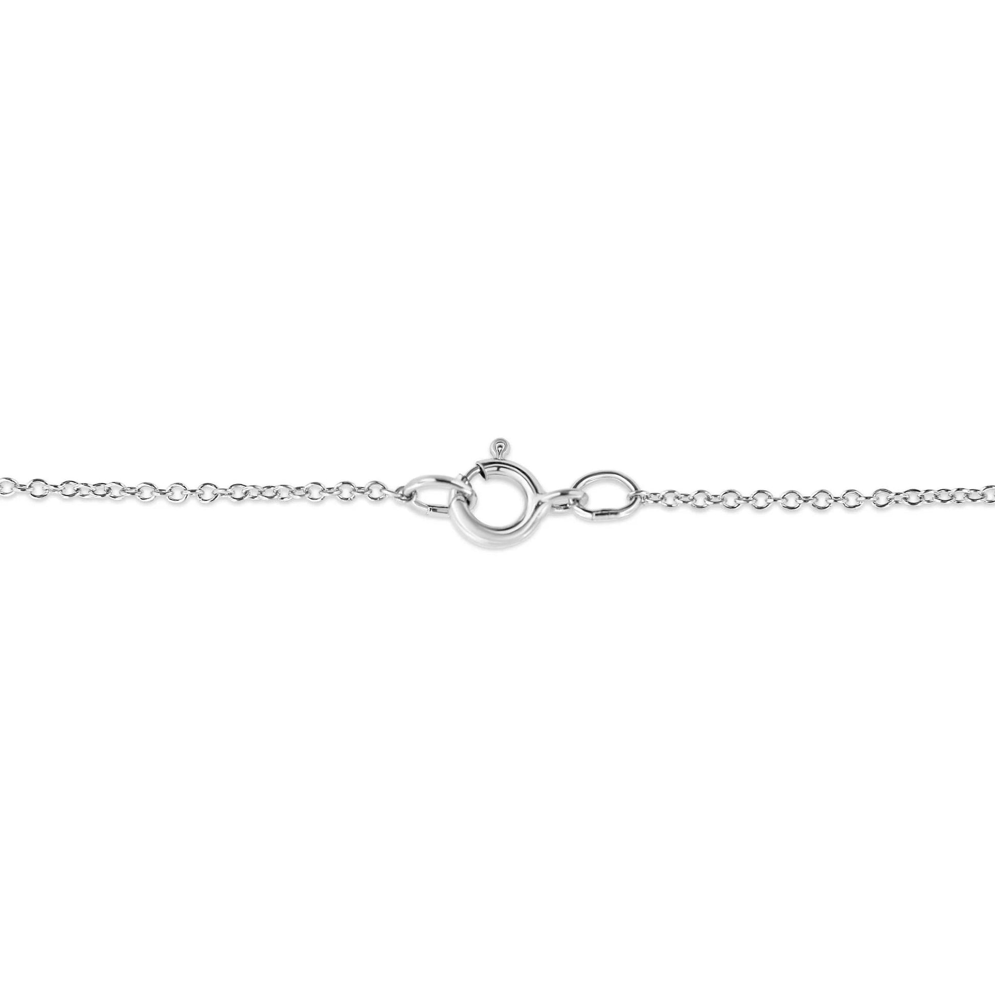 10K White Gold 1/10 Cttw Miracle Set Round - Cut Diamond Pendant Necklace - Inside The Bars