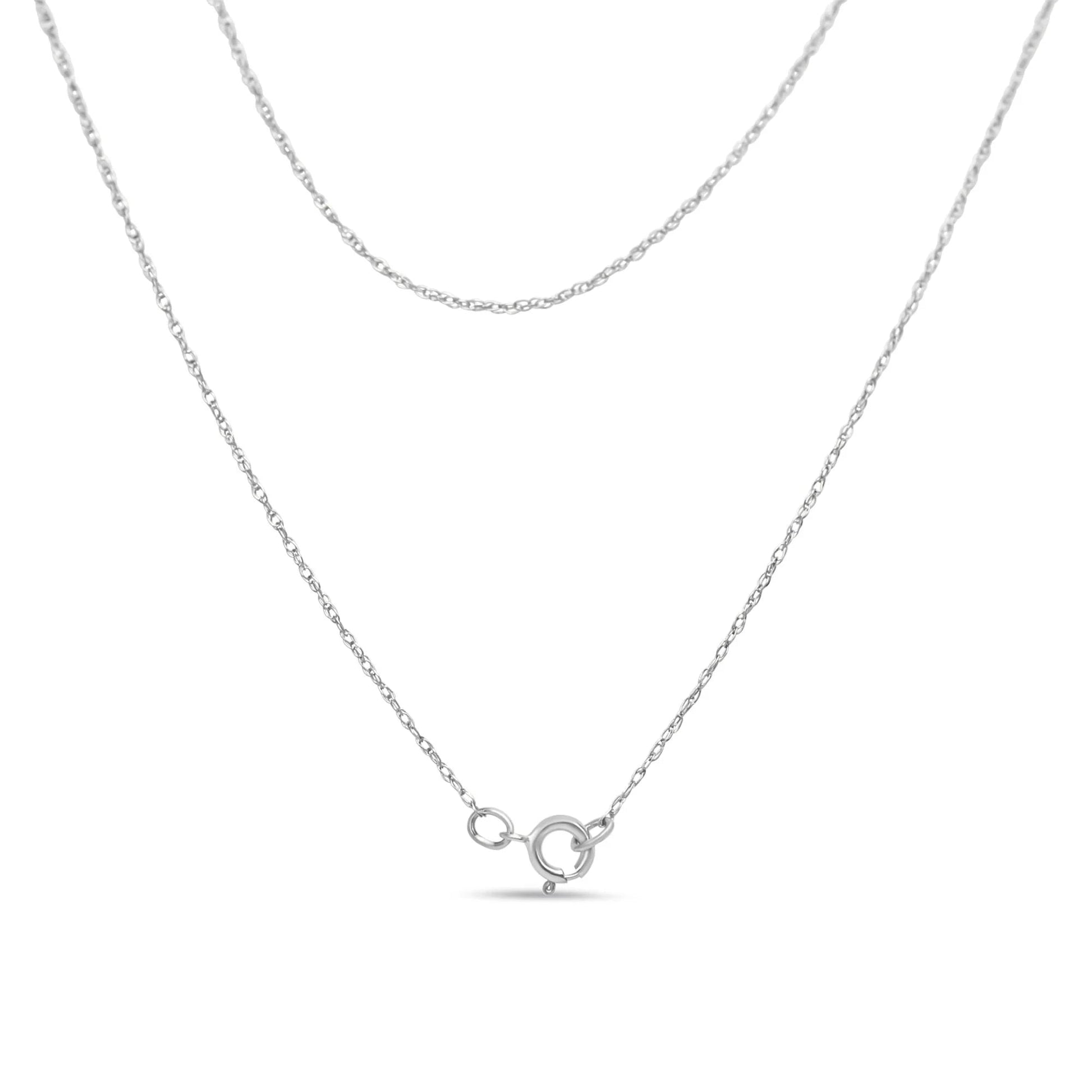 10K White Gold 1/10 Cttw Miracle Set Round - Cut Diamond Pendant Necklace - Inside The Bars