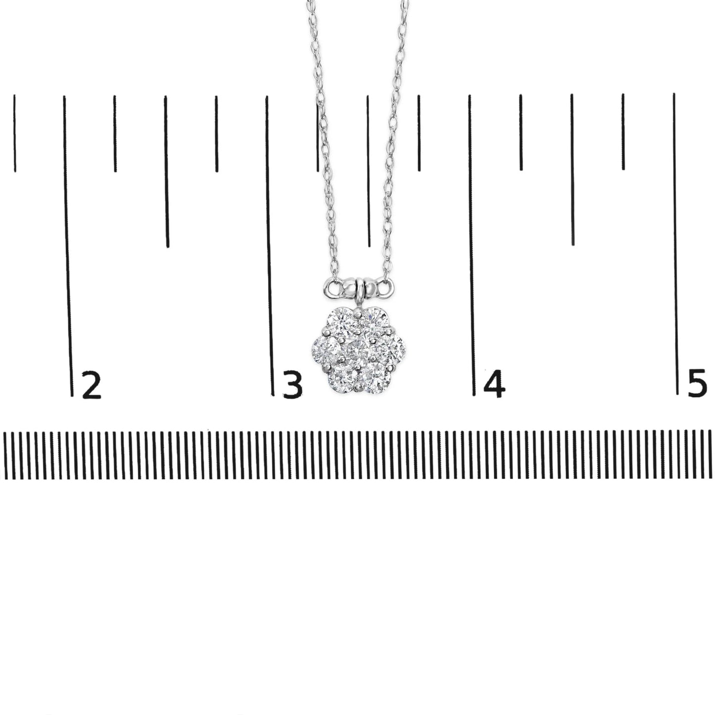 10K White Gold 3.0 Cttw Round - Cut Diamond Necklace 18" - Inside The Bars