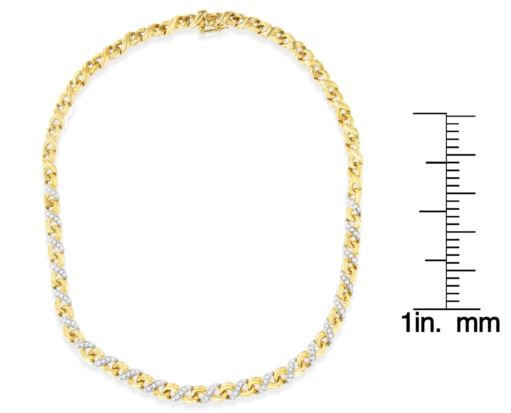 10K Yellow Gold 1 cttw Diamond Riviera Statement Pendant Necklace - Inside The Bars