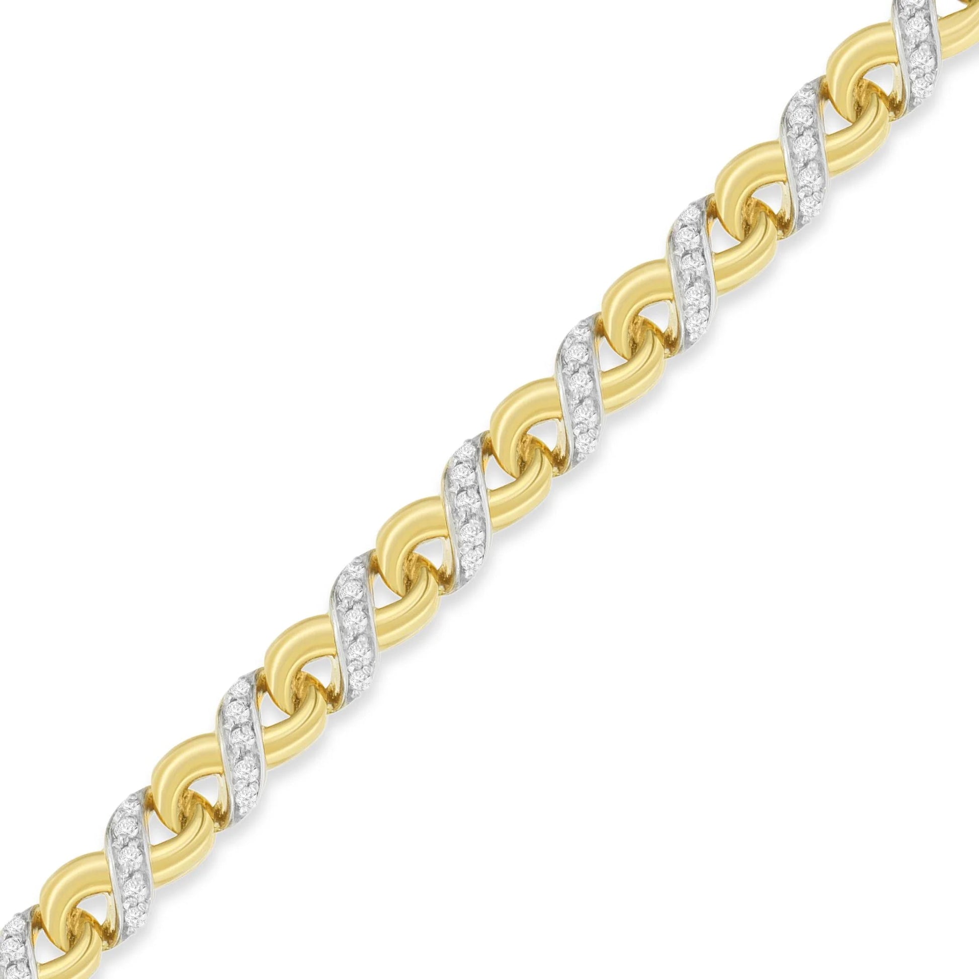 10K Yellow Gold 1 cttw Diamond Riviera Statement Pendant Necklace - Inside The Bars