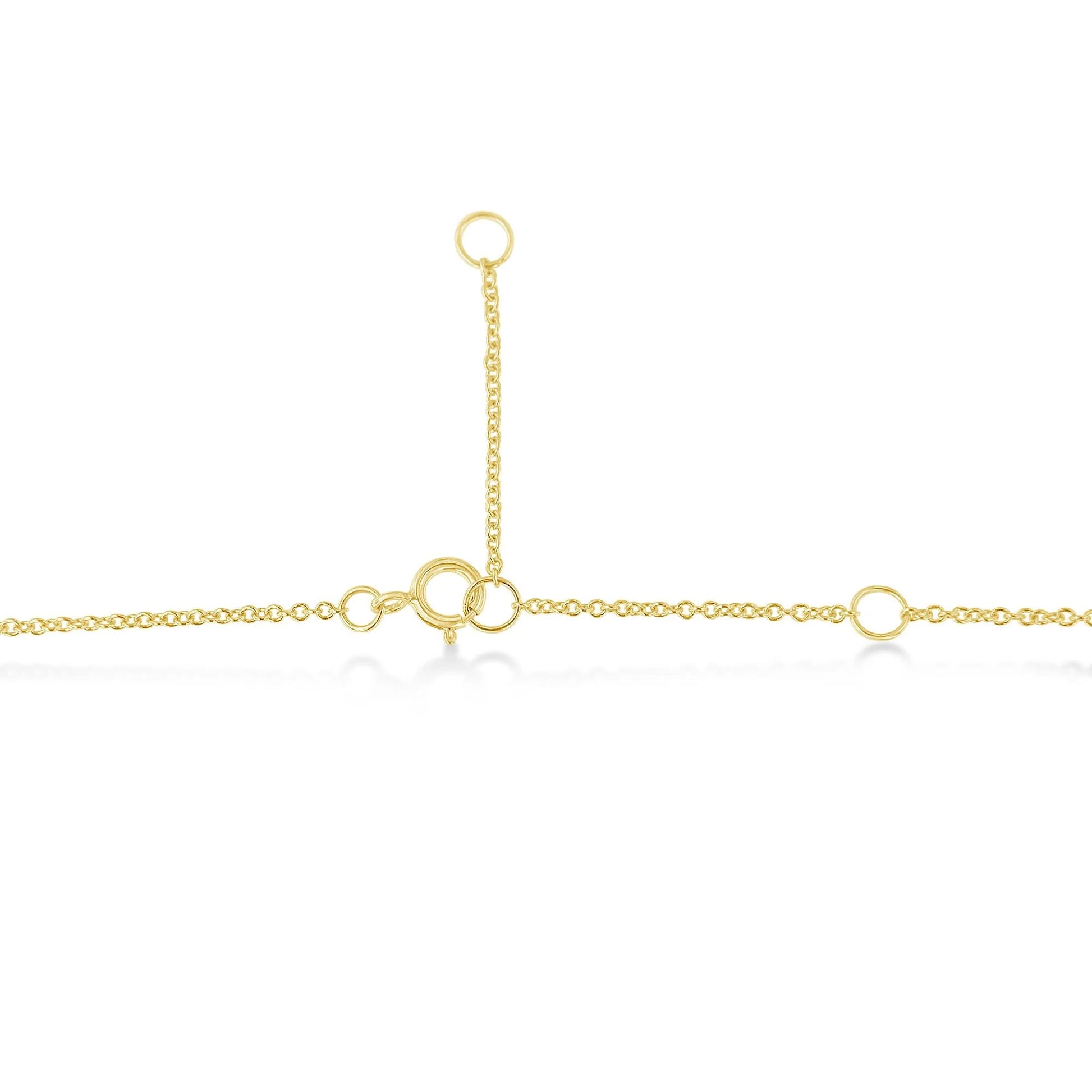 10K Yellow Gold 1/2 Carat Diamond Bezel - Set Pendant Necklace - Inside The Bars