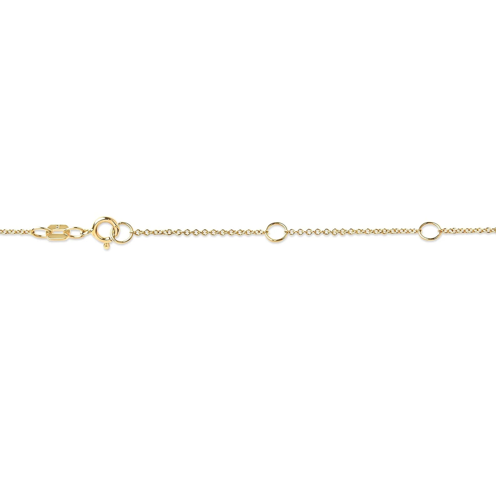 10K Yellow Gold 1/2 Carat Diamond Bezel - Set Pendant Necklace - Inside The Bars