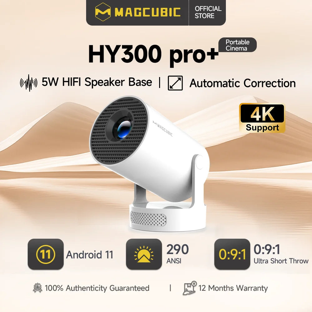 Magcubic Projector HY300 PRO + 4K Android 11 Dual Wifi6  Allwinner H713 BT5.4 1080P 1280*720P Home Cinema Outdoor Projetor