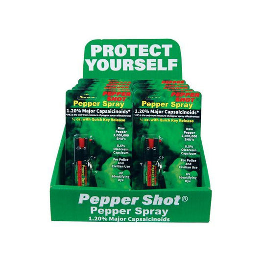 12 Pepper Shot 1.2% MC PS - KC with Counter Stand - Inside The Bars