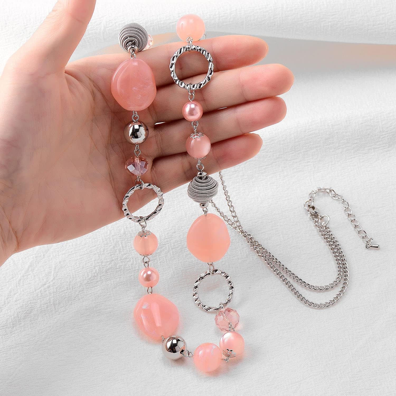 Pearl & Club Long Beaded Necklaces for Women - Fashion Jewelry Sweater Chain Gifts