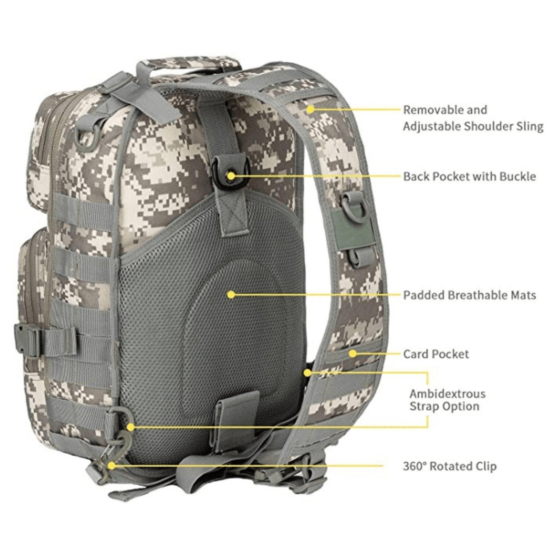15L Tactical Sling Backpack - Inside The Bars