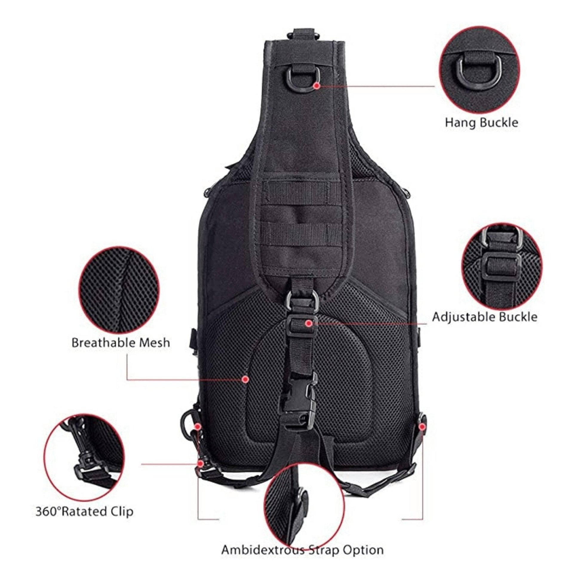 15L Tactical Sling Backpack - Inside The Bars