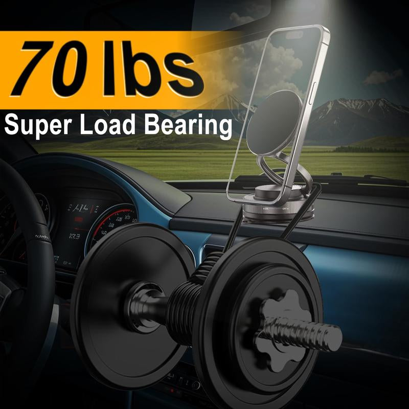 360° Rotatable Magnetic Phone Holder – Strong Suction Mount for Magsafe, Ideal for Car/Mirror/Gym/Shower/Or Smooth Surface, Compatible with All Smartphones