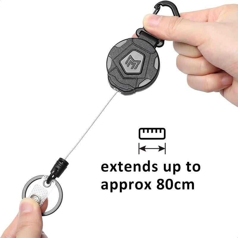 Retractable Heavy Duty Badge Reel, Stylish MNGARISTA Retractable Badge Holder with 31.5" Reel for Students & Workers, Office Supplies Carabiner