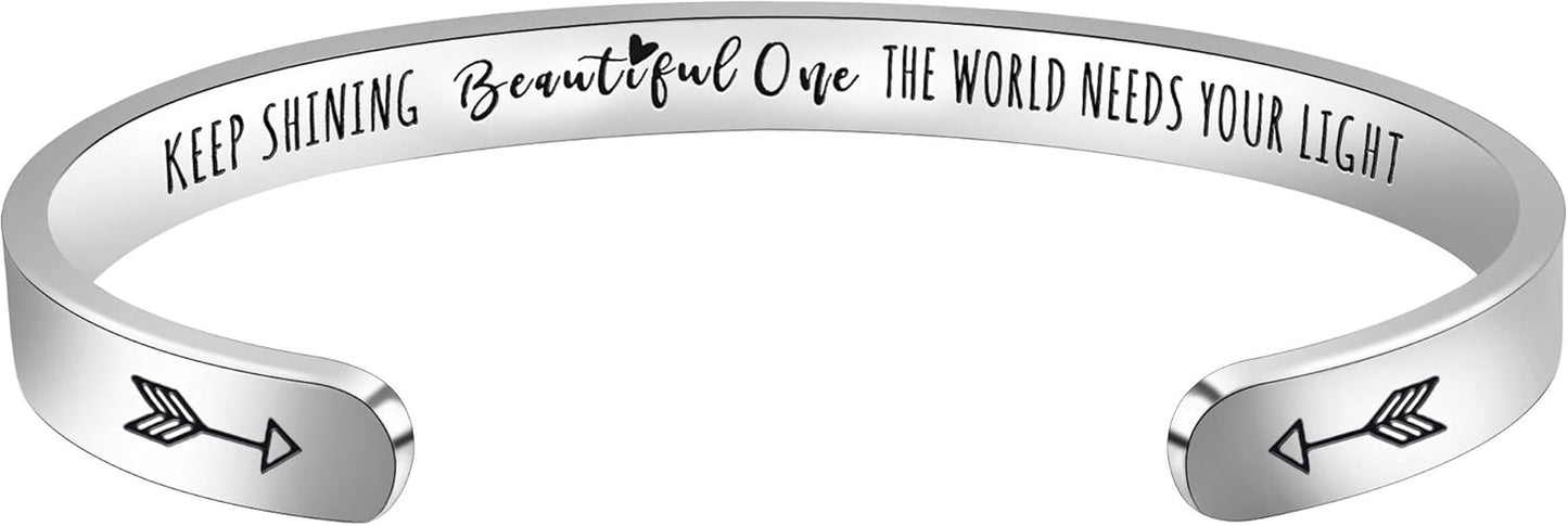 Btysun Inspirational Bracelets for Women - Thoughtful Gifts for Mother's Day, Graduation, and Birthdays - Personalized Cuff Bangles and Friendship Jewelry