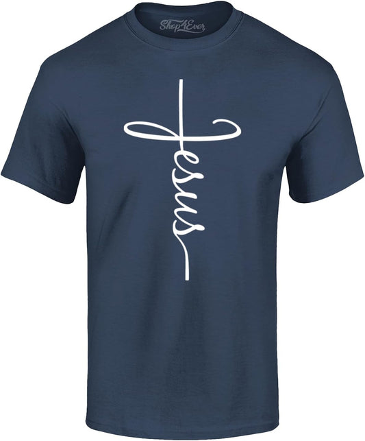 Jesus Cross Inspirational Script T-Shirt