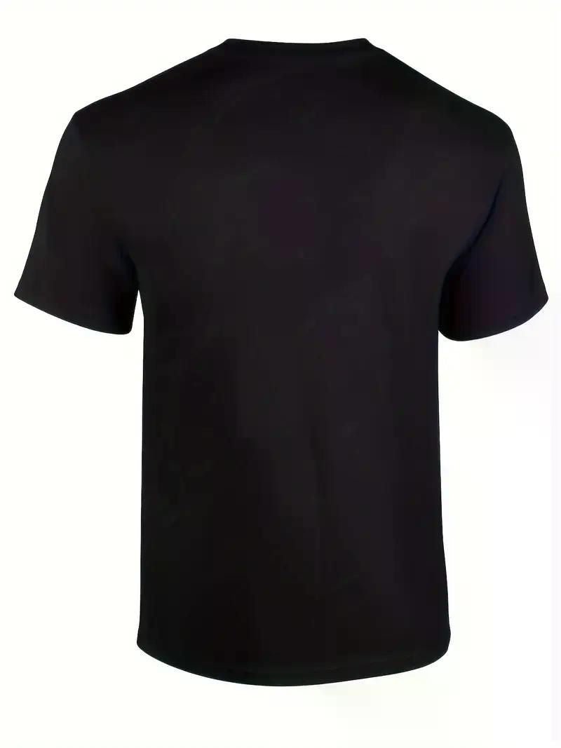 1pc Chickens Print T-Shirt for Men, Cotton Crew Neck - Inside The Bars