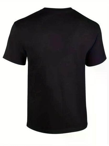 1pc Chickens Print T-Shirt for Men, Cotton Crew Neck - Inside The Bars