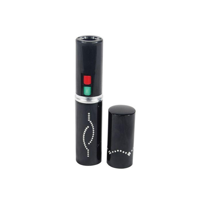 25 Million Volt Lipstick Stun Gun with Flashlight - Compact Self - Defense Device in Black - Inside The Bars