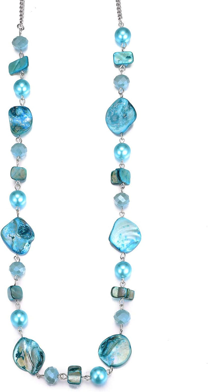 Pearl & Club Long Beaded Necklaces for Women - Fashion Jewelry Sweater Chain Gifts