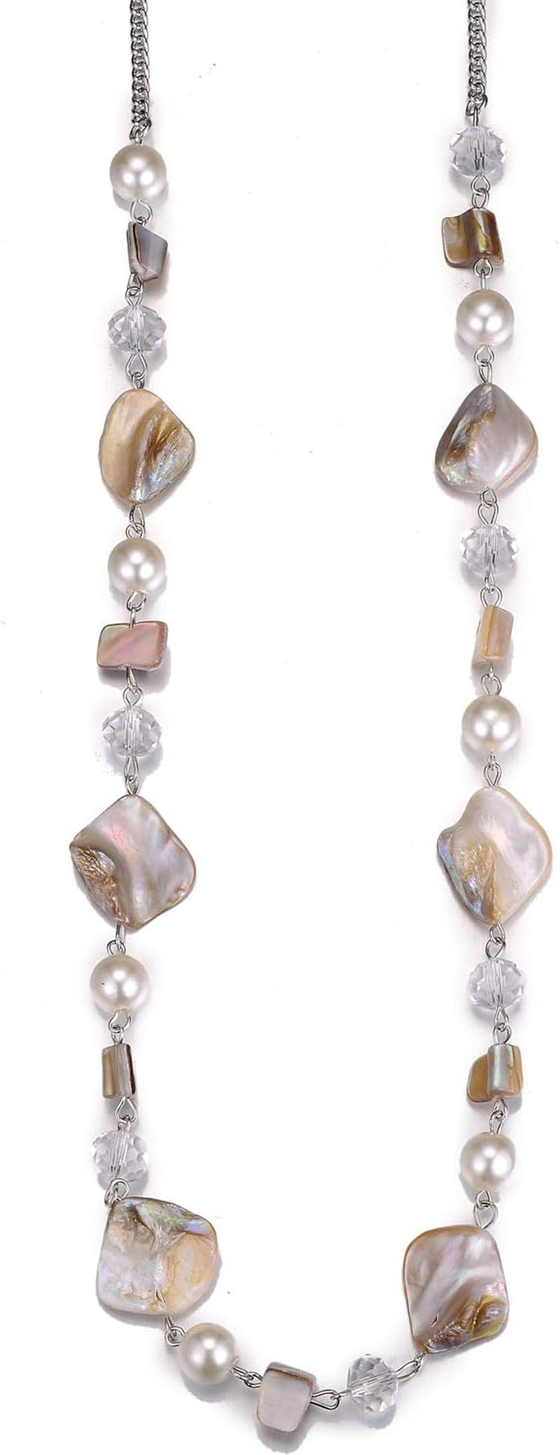 Pearl & Club Long Beaded Necklaces for Women - Fashion Jewelry Sweater Chain Gifts