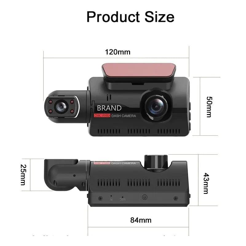 2HC FHD Dash Cam 1080P Dual Lens Car DVR Dash Cam G - Sensor - Inside The Bars