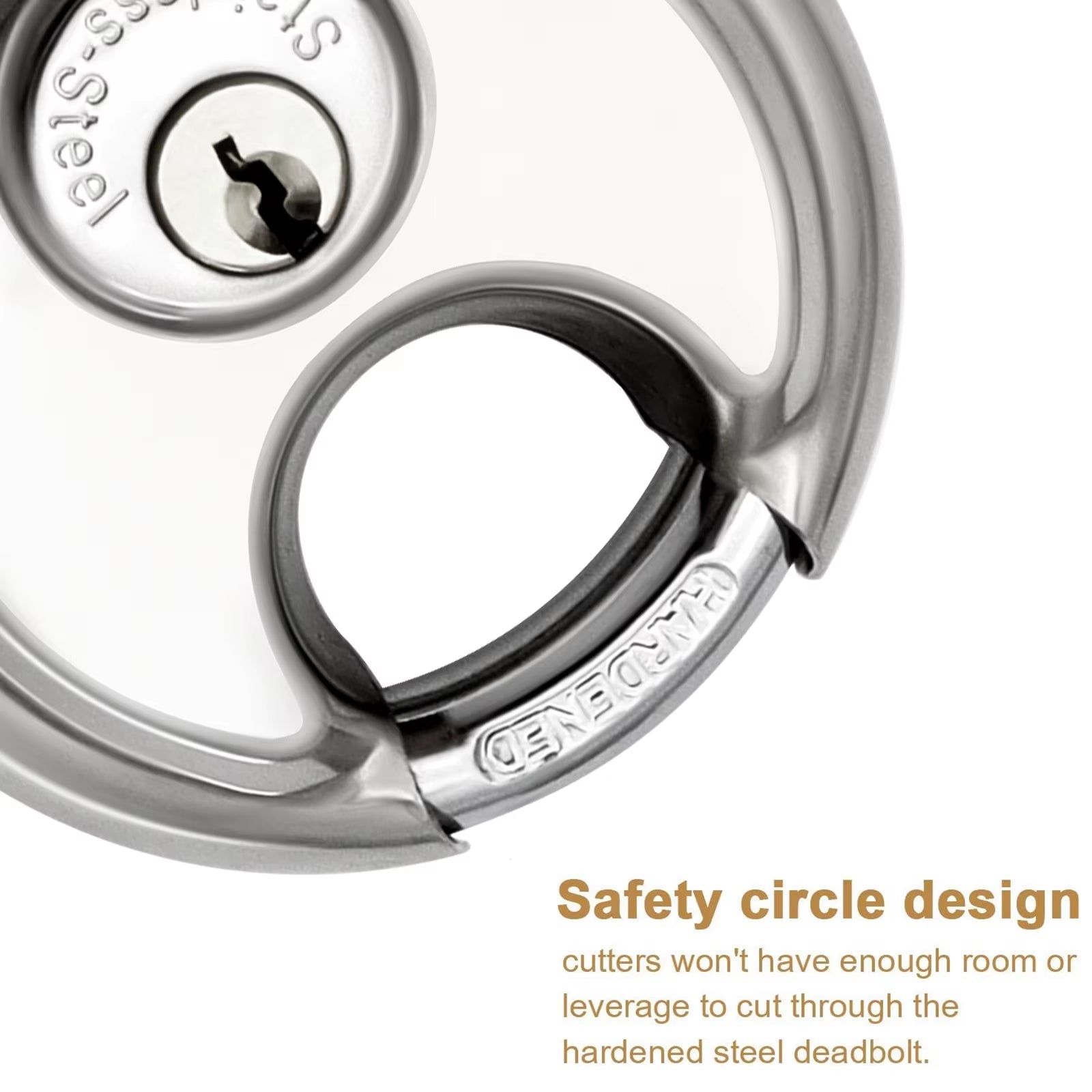 2Pcs 70Mm Disc Stainless Steel Padlock 4Keys Anti - Theft Security - Inside The Bars
