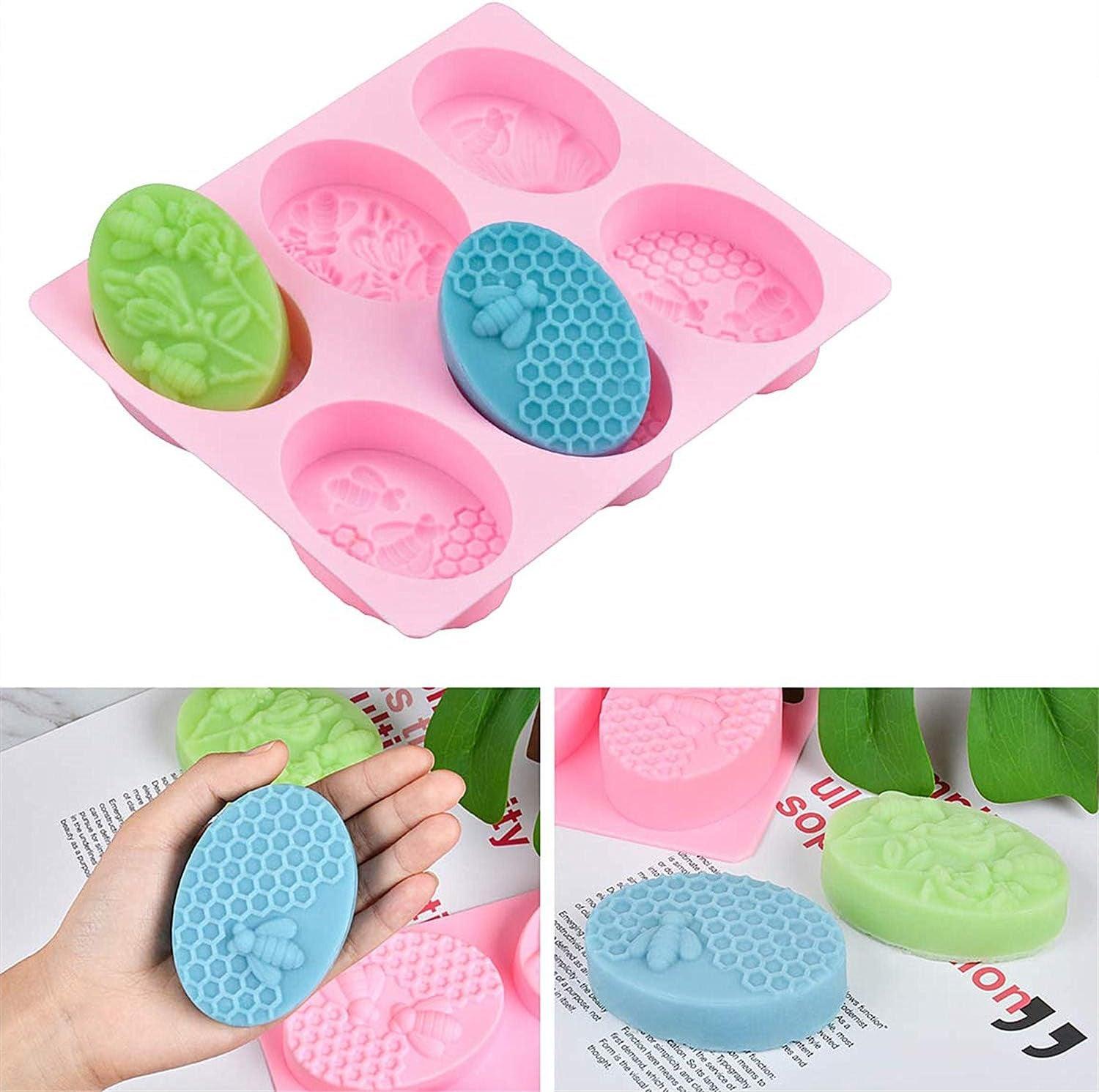 2Pcs Bee Silicone Soap Molds for Candy and Chocolate Making - Inside The Bars