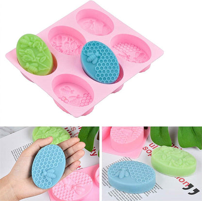 2Pcs Bee Silicone Soap Molds for Candy and Chocolate Making - Inside The Bars