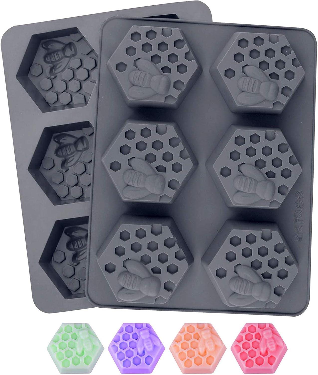 2Pcs Bee Silicone Soap Molds for Candy and Chocolate Making - Inside The Bars