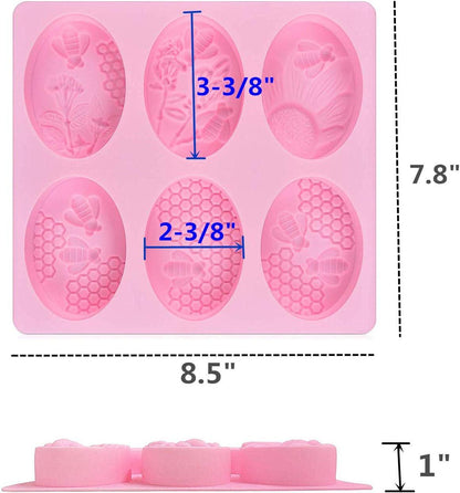 2Pcs Bee Silicone Soap Molds for Candy and Chocolate Making - Inside The Bars