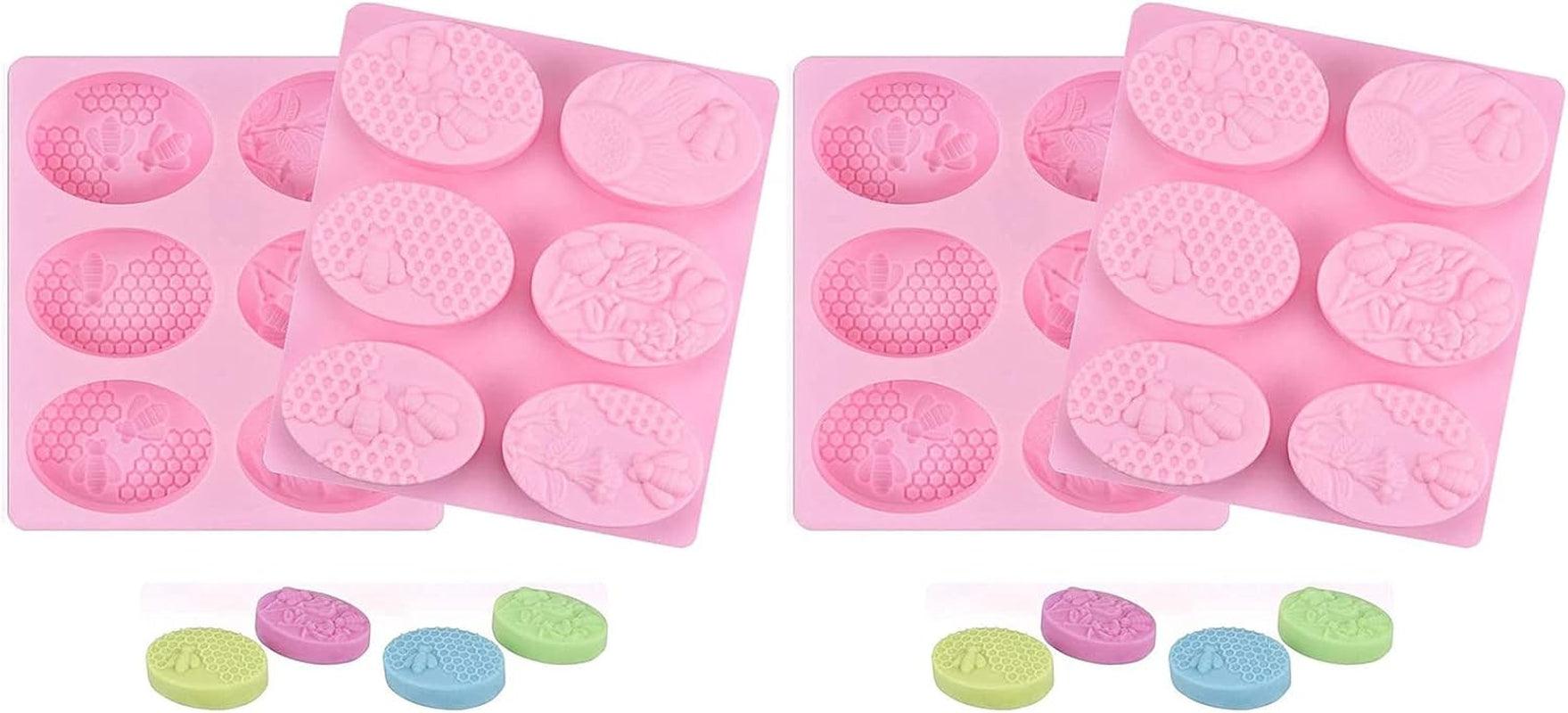 2Pcs Bee Silicone Soap Molds for Candy and Chocolate Making - Inside The Bars