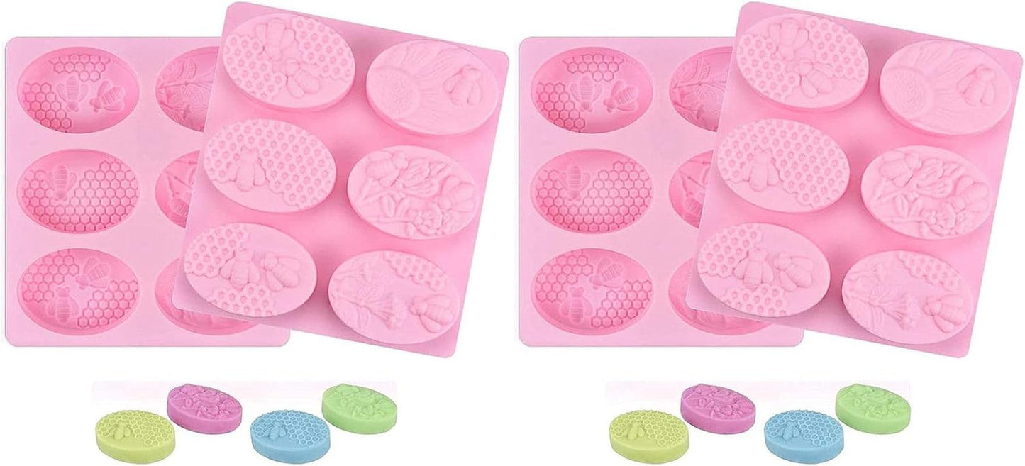 2Pcs Bee Silicone Soap Molds for Candy and Chocolate Making - Inside The Bars