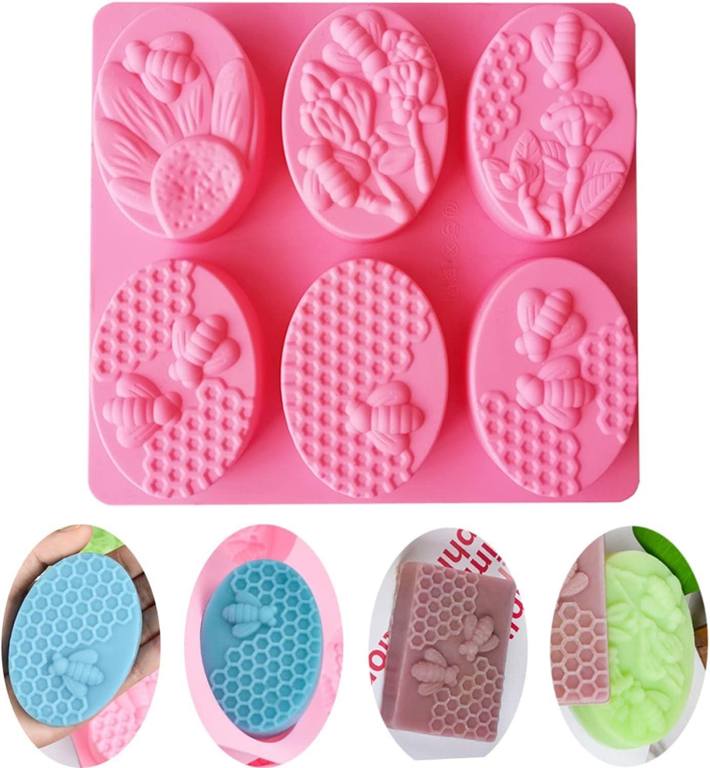 2Pcs Bee Silicone Soap Molds for Candy and Chocolate Making - Inside The Bars