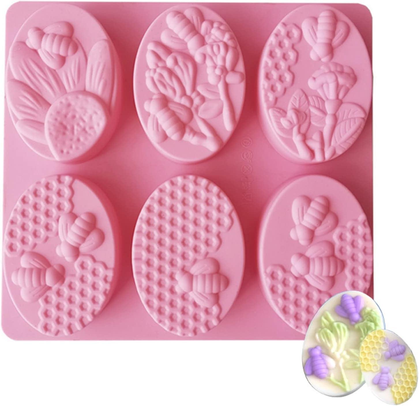2Pcs Bee Silicone Soap Molds for Candy and Chocolate Making - Inside The Bars