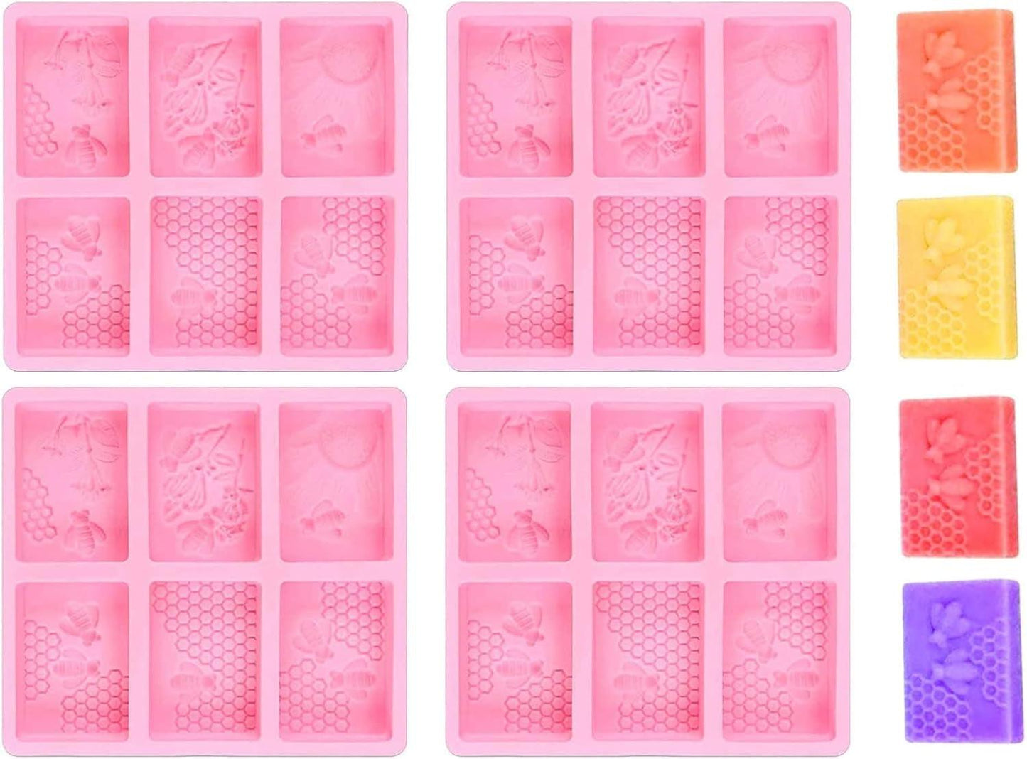 2Pcs Bee Silicone Soap Molds for Candy and Chocolate Making - Inside The Bars