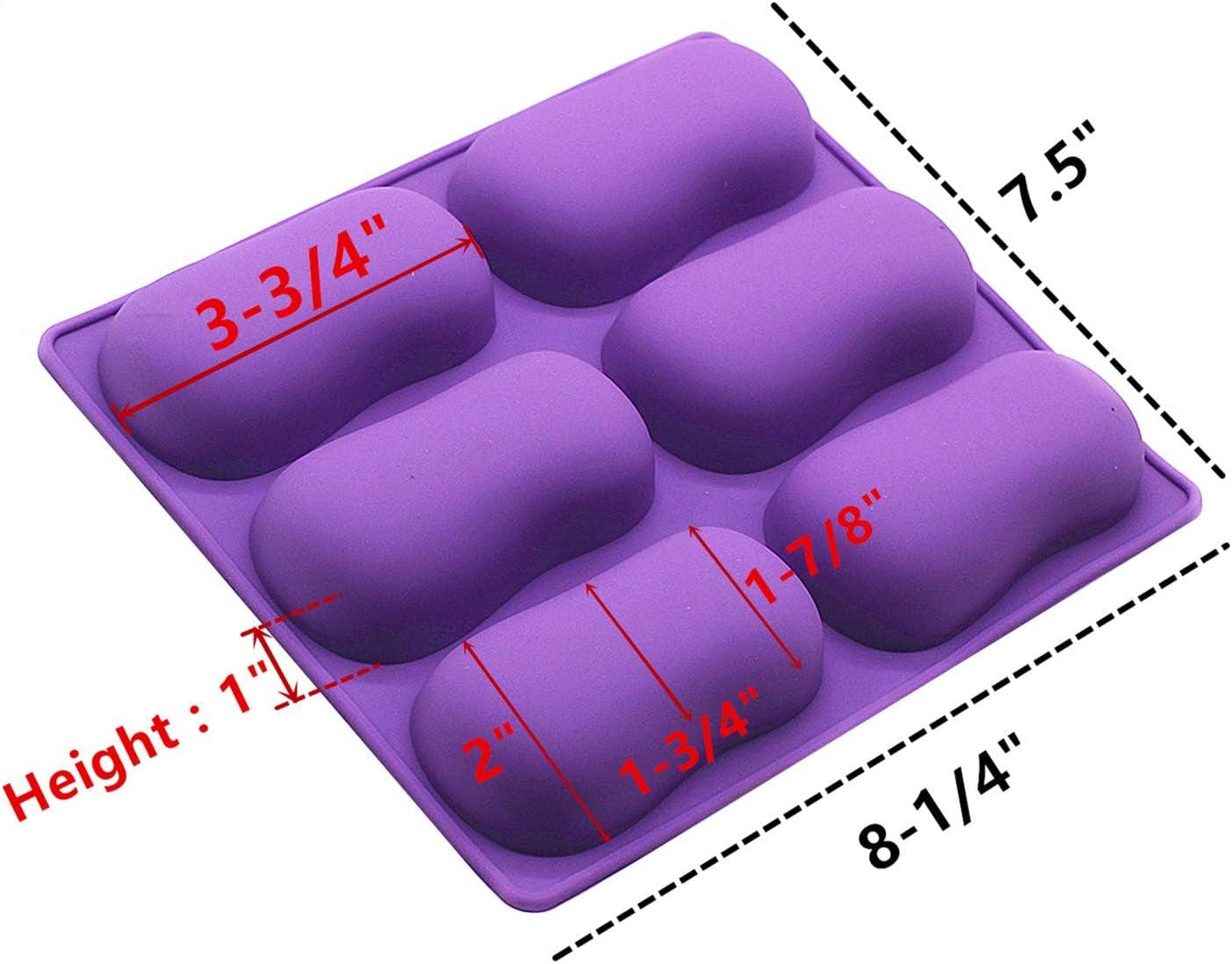 2Pcs Oval Silicone Soap Molds for Chocolate Jelly Making - Inside The Bars