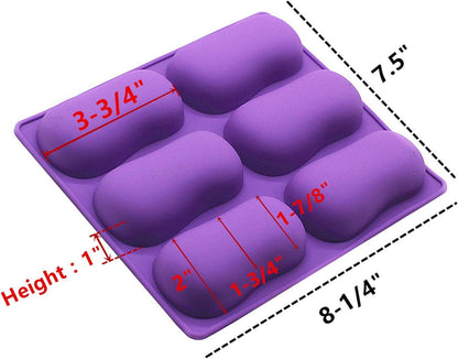 2Pcs Oval Silicone Soap Molds for Chocolate Jelly Making - Inside The Bars