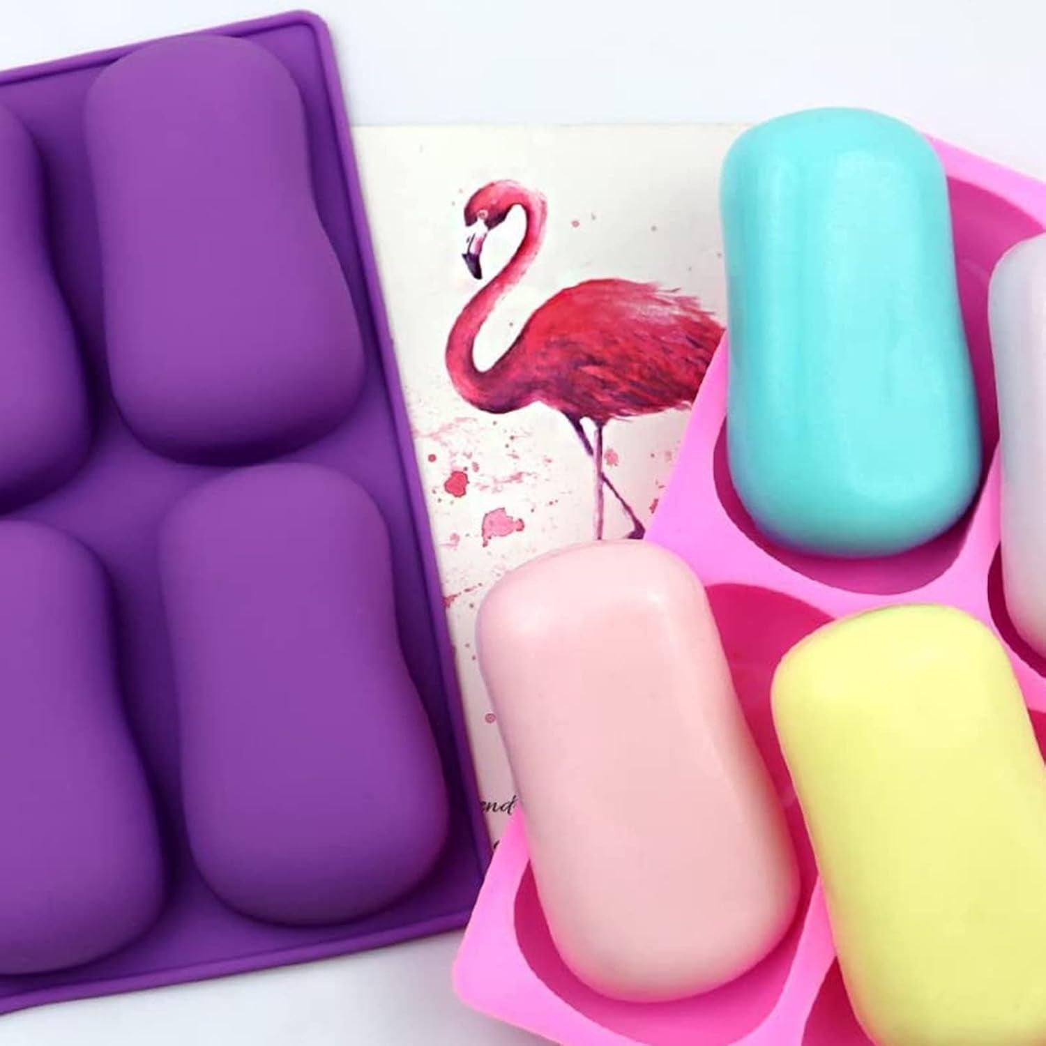 2Pcs Oval Silicone Soap Molds for Chocolate Jelly Making - Inside The Bars