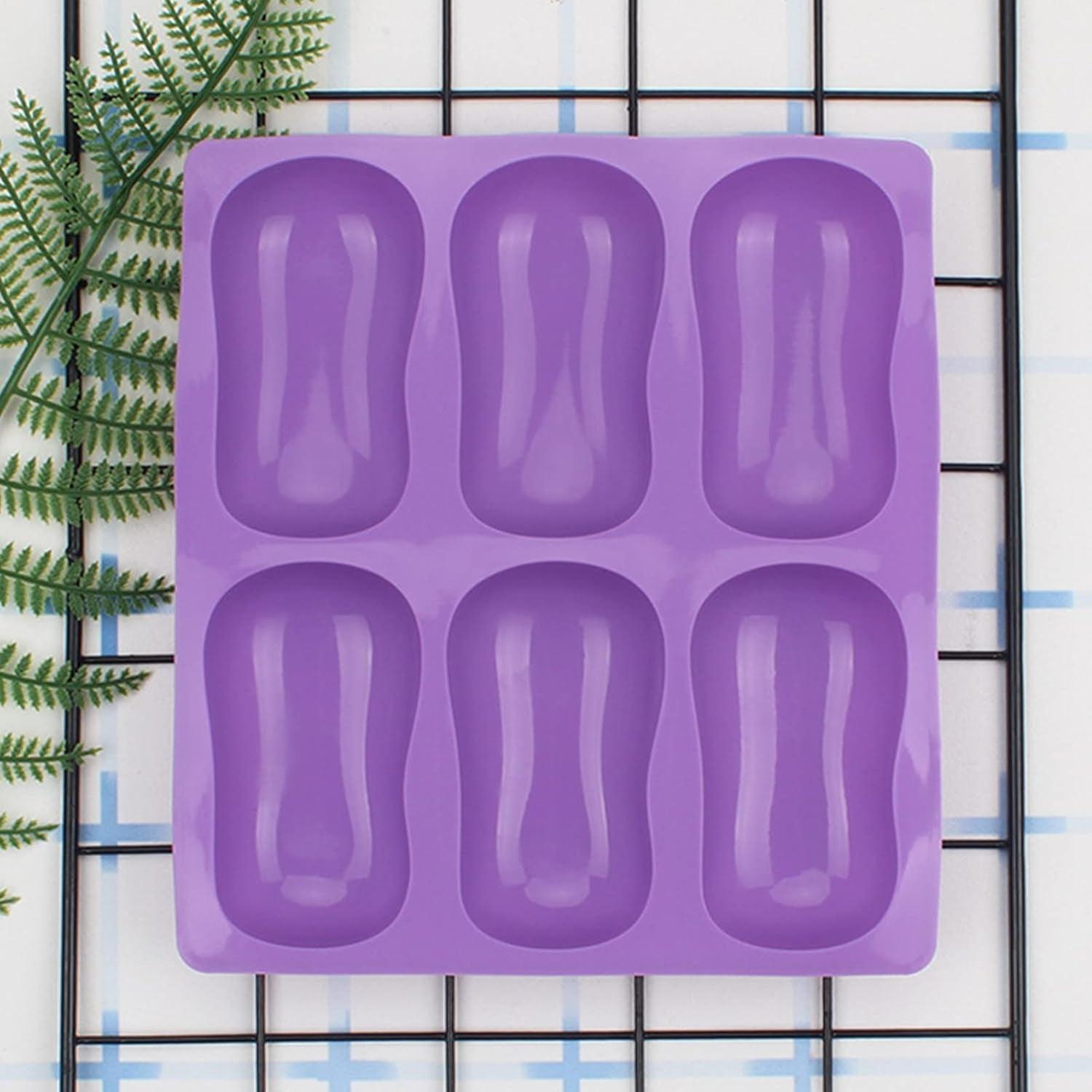 2Pcs Oval Silicone Soap Molds for Chocolate Jelly Making - Inside The Bars