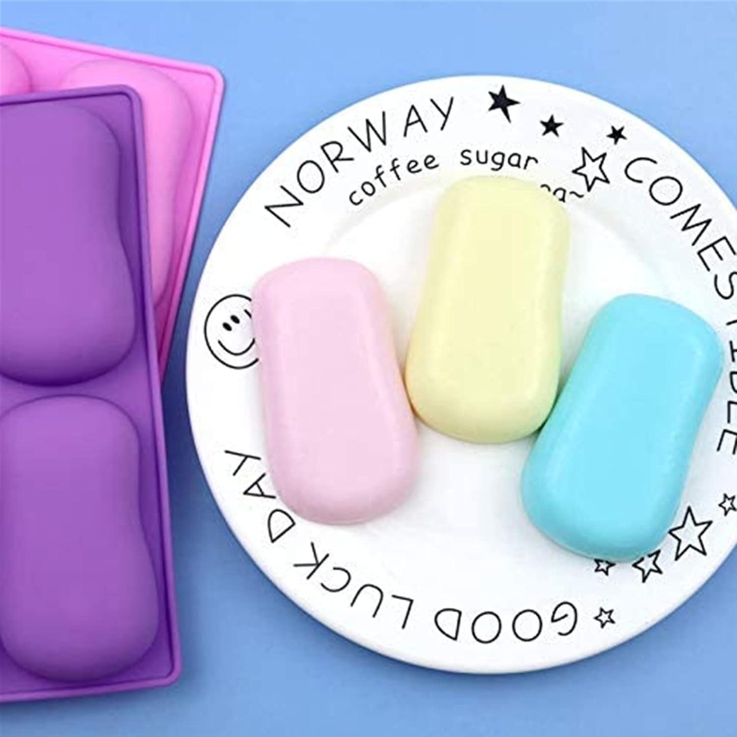 2Pcs Oval Silicone Soap Molds for Chocolate Jelly Making - Inside The Bars