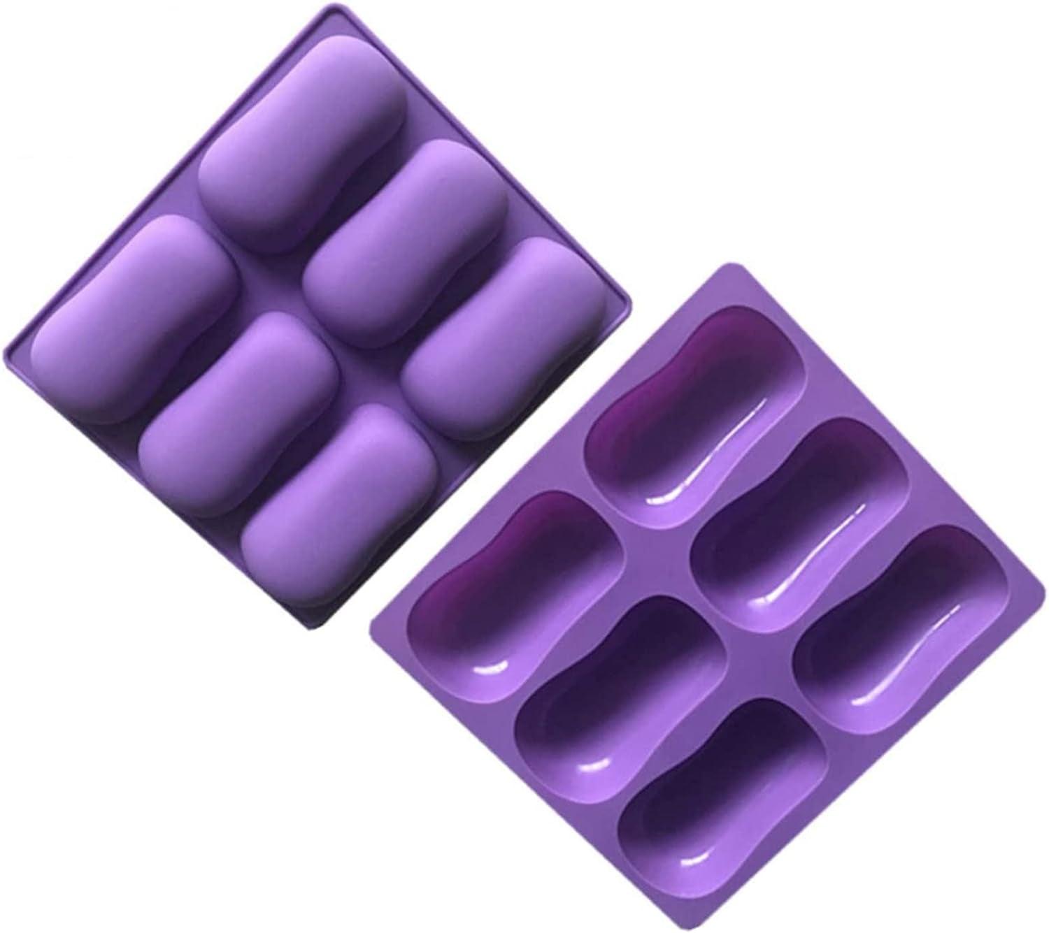 2Pcs Oval Silicone Soap Molds for Chocolate Jelly Making - Inside The Bars