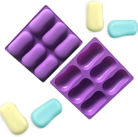2Pcs Oval Silicone Soap Molds for Chocolate Jelly Making - Inside The Bars
