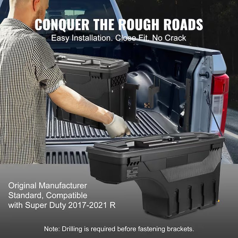 36.4 - In X 11 - In X 16.7 - In Black Plastic Side Mount Truck Tool Box - Inside The Bars