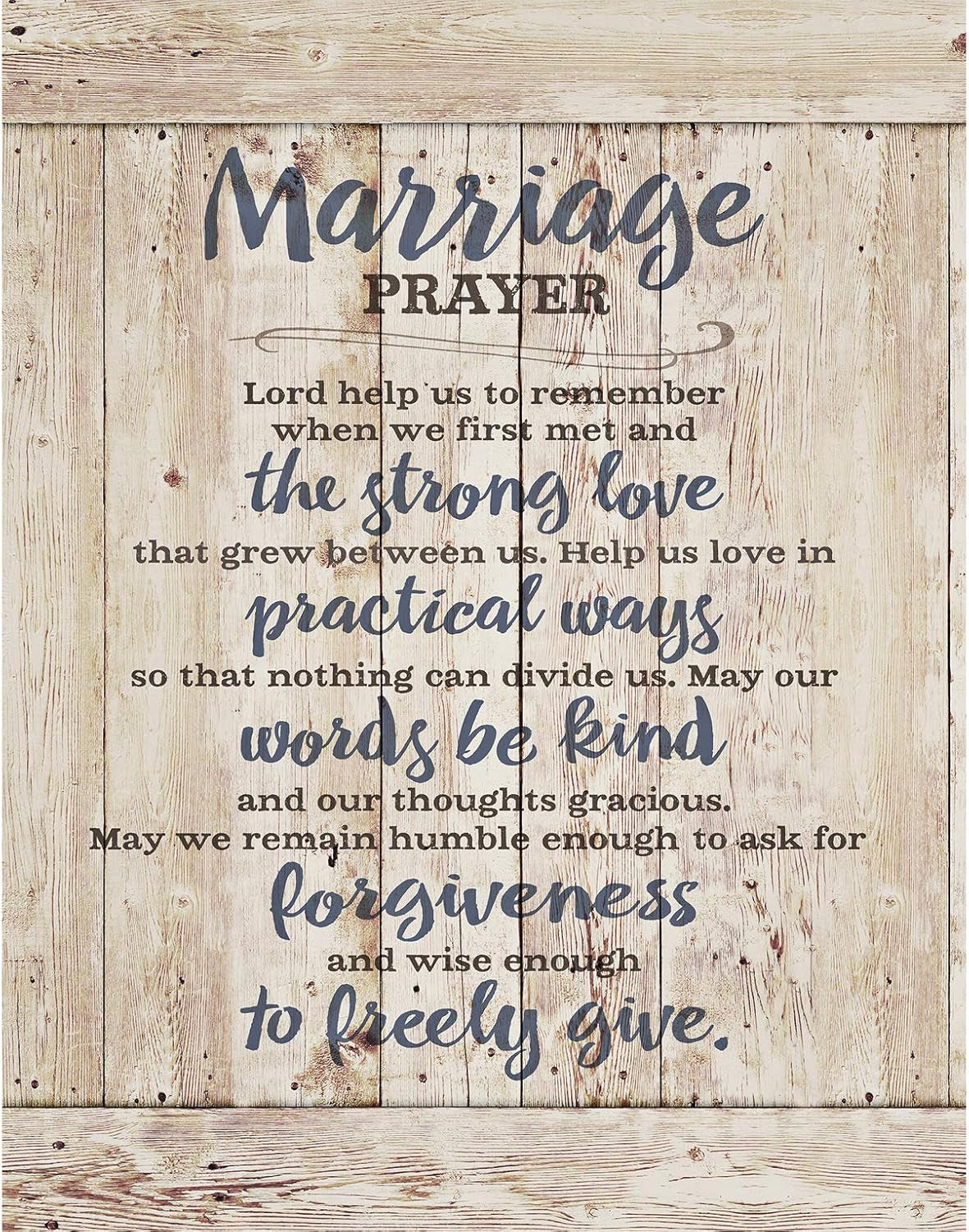 DEXSA Marriage Prayer Wood Plaque - 5.5" x 12" - Original Verse - Wall Hanging Decoration - Made in USA - Christian Family Home Decor