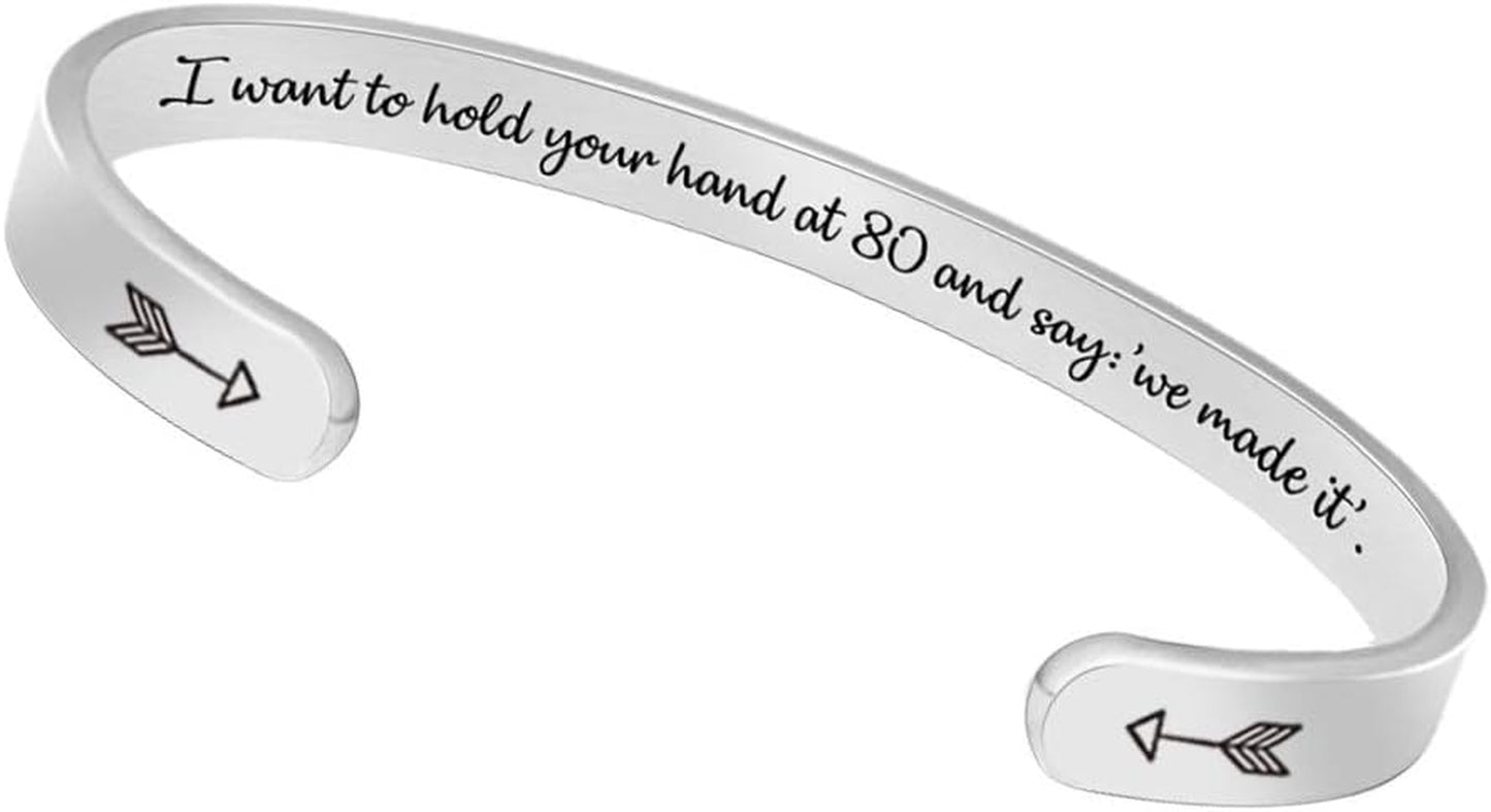 Btysun Inspirational Bracelets for Women - Thoughtful Gifts for Mother's Day, Graduation, and Birthdays - Personalized Cuff Bangles and Friendship Jewelry