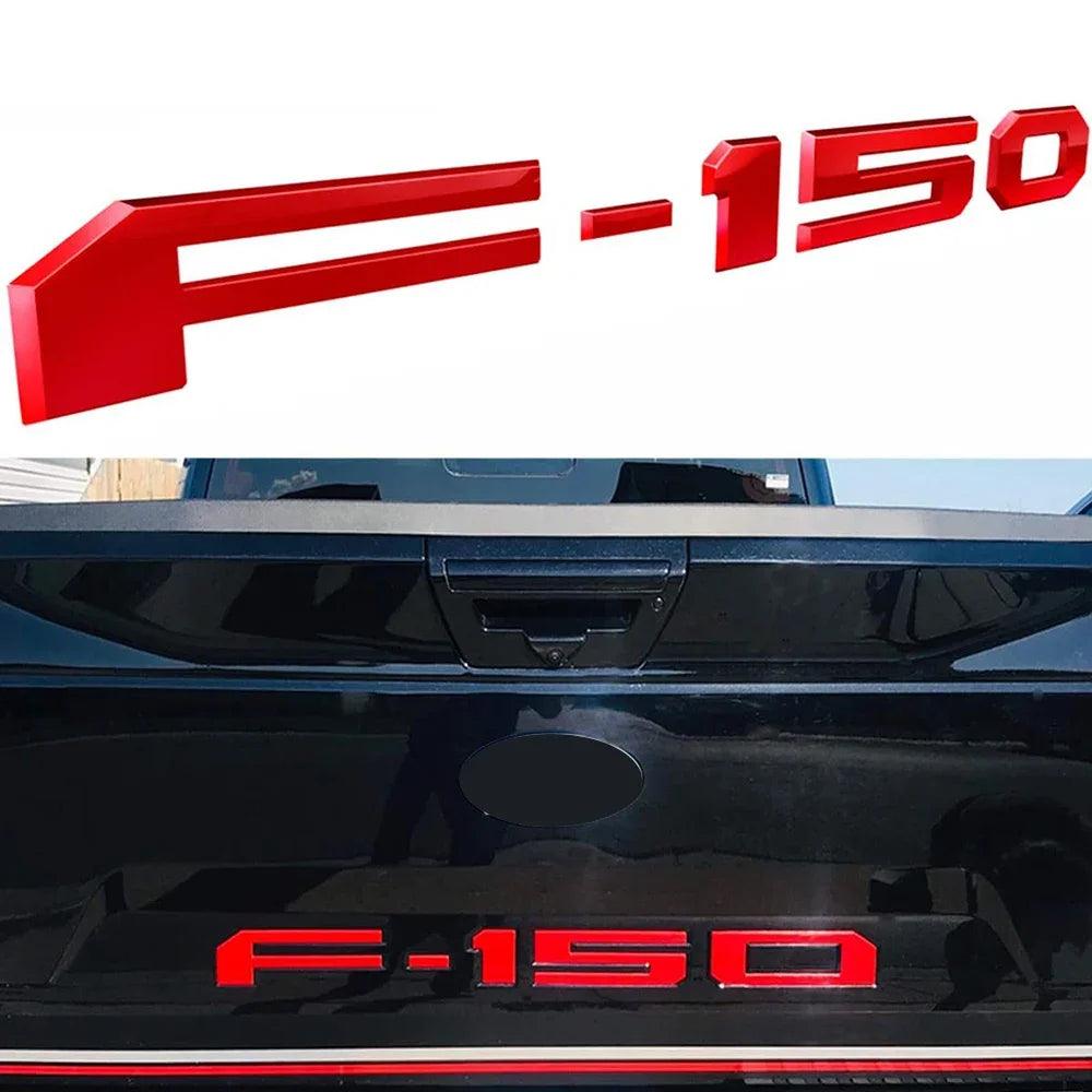 3D F - 150 Nameplate Badge Sticker for Ford F150 Tailgate - Red and Black Trim Logo Decals Auto Accessories - Inside The Bars
