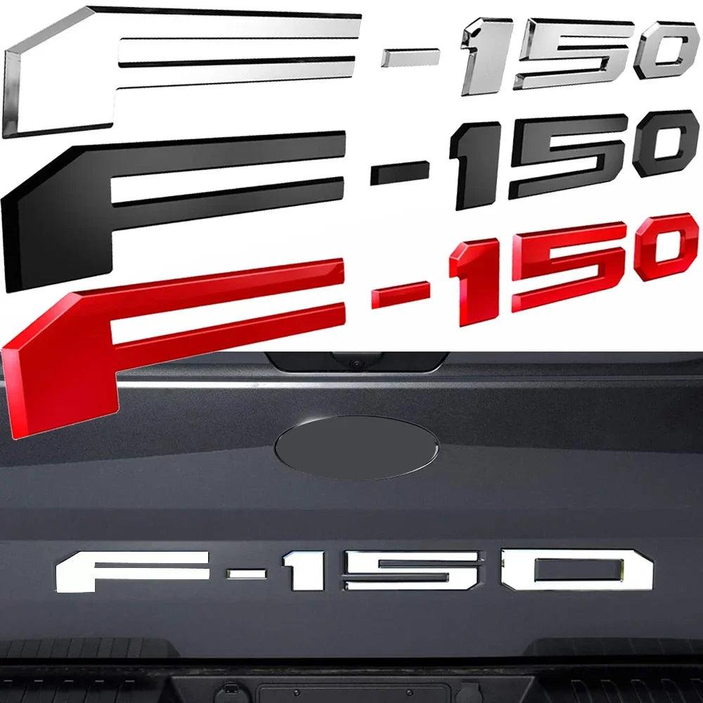 3D F - 150 Nameplate Badge Sticker for Ford F150 Tailgate - Red and Black Trim Logo Decals Auto Accessories - Inside The Bars