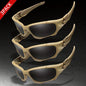 3pairs Premium Fantasy Cool Wrap Around Polarized Fashion Glasses Set, Camouflage Style, For Men Women Outdoor Sports Cycling Running Fishing Hiking Golf Supplies Photo Props - Inside The Bars