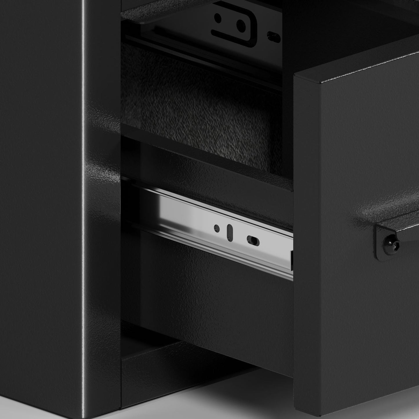 4 Gun Capacity Rifle Safe With Digital Lock And Drawer - Inside The Bars