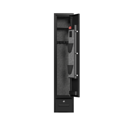 4 Gun Capacity Rifle Safe With Digital Lock And Drawer - Inside The Bars