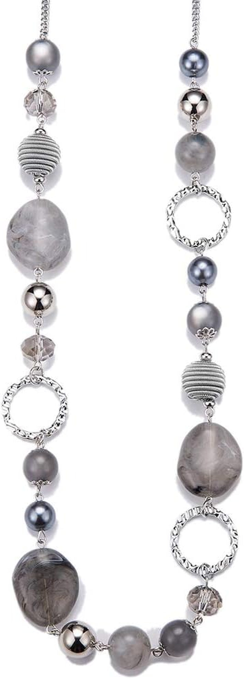 Pearl & Club Long Beaded Necklaces for Women - Fashion Jewelry Sweater Chain Gifts