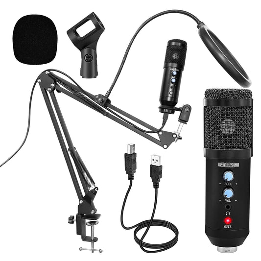 5 Core Podcast Microphone Bundle USB Condenser PC Mic - Inside The Bars