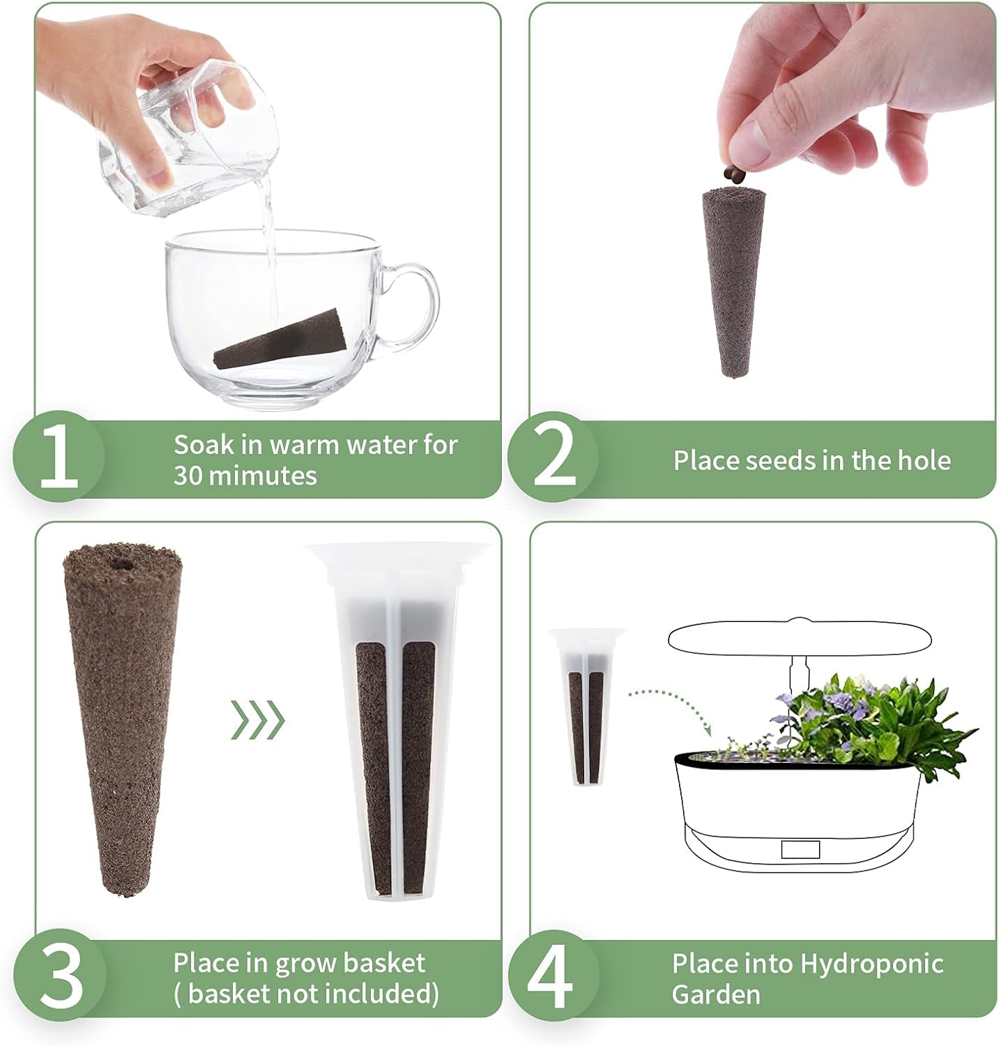 50 - Pack Hydroponic Growth Sponges for AeroGarden Use - Inside The Bars
